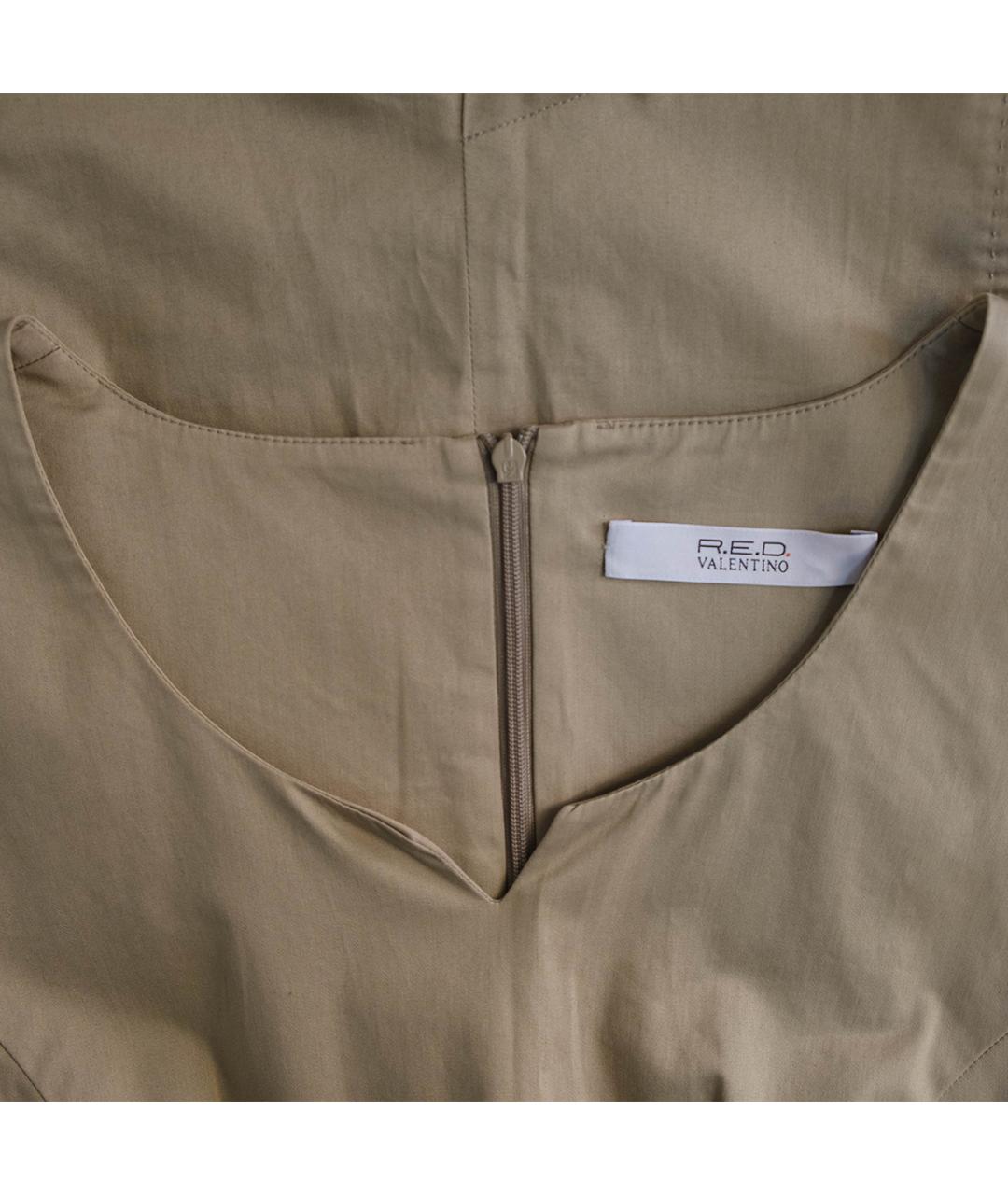 RED VALENTINO Бежевое хлопковое повседневное платье, фото 3