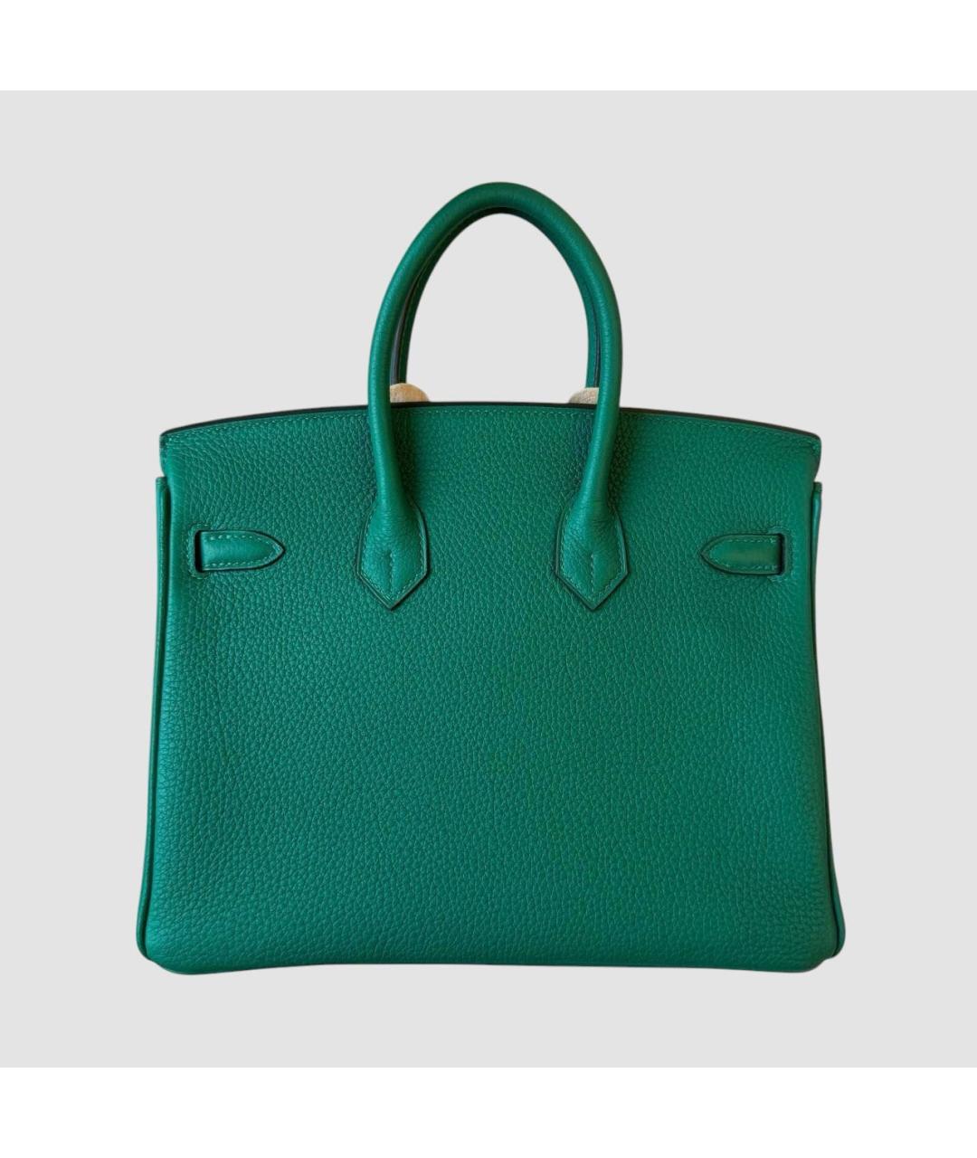 HERMES Зеленая кожаная сумка с короткими ручками, фото 3