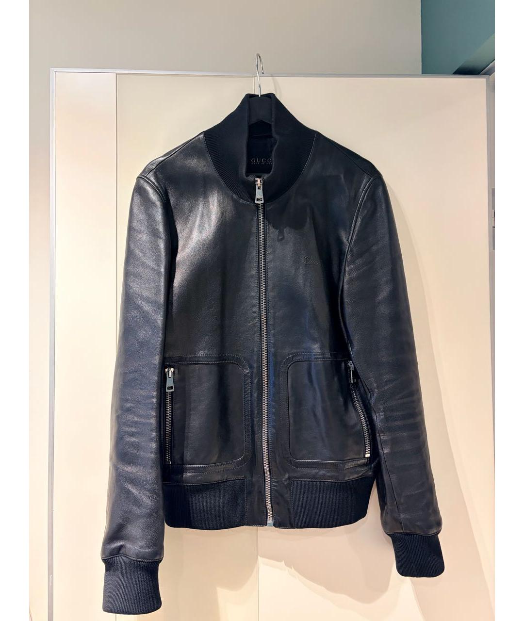 GUCCI Черная кожаная куртка, фото 5