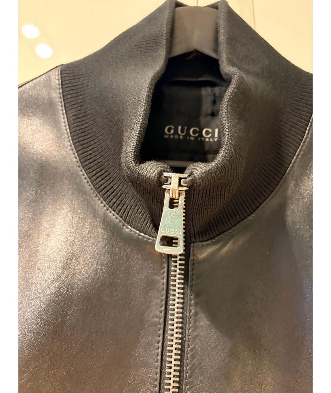 GUCCI Черная кожаная куртка, фото 3