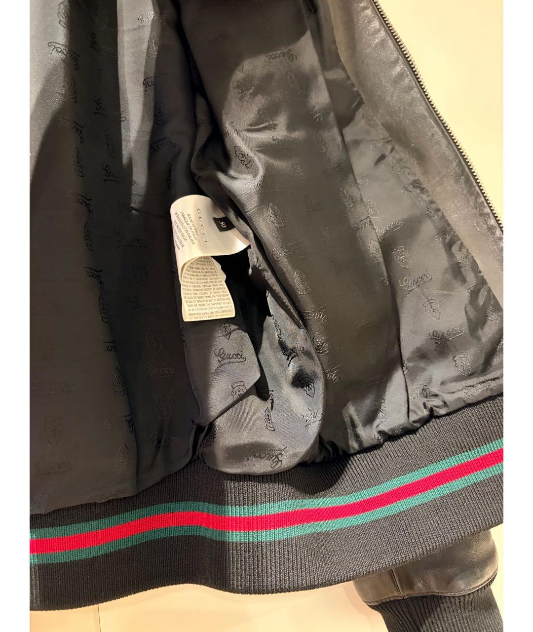 GUCCI Черная кожаная куртка, фото 4