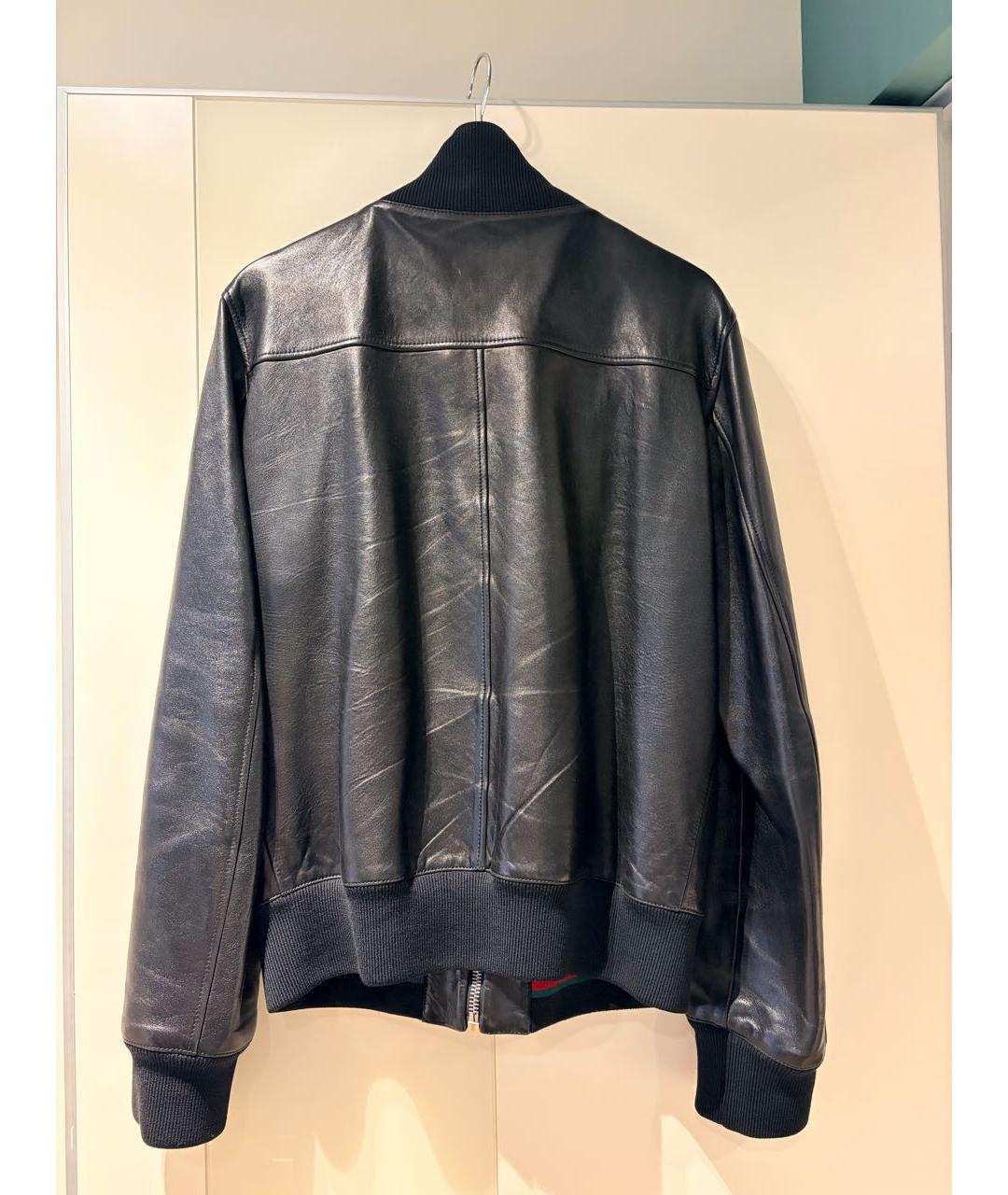 GUCCI Черная кожаная куртка, фото 2