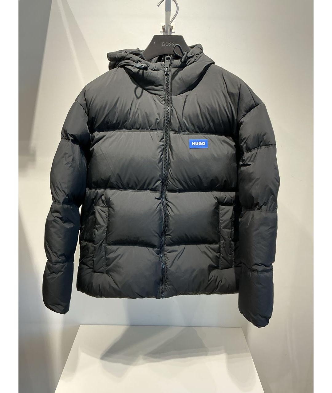 HUGO Черный полиамидовый пуховик, фото 2