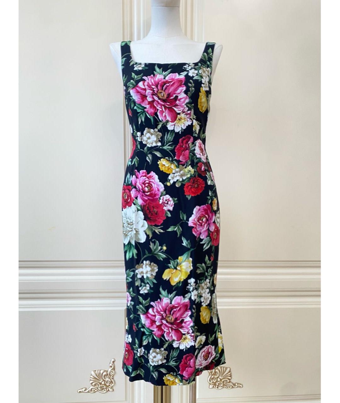 DOLCE&GABBANA Мульти вискозное повседневное платье, фото 9