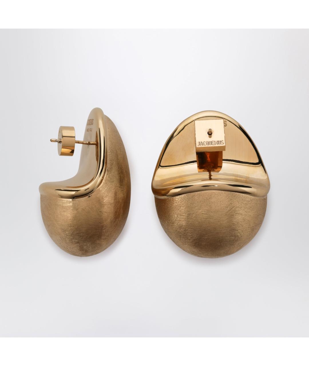 JACQUEMUS Золотые металлические серьги, фото 2