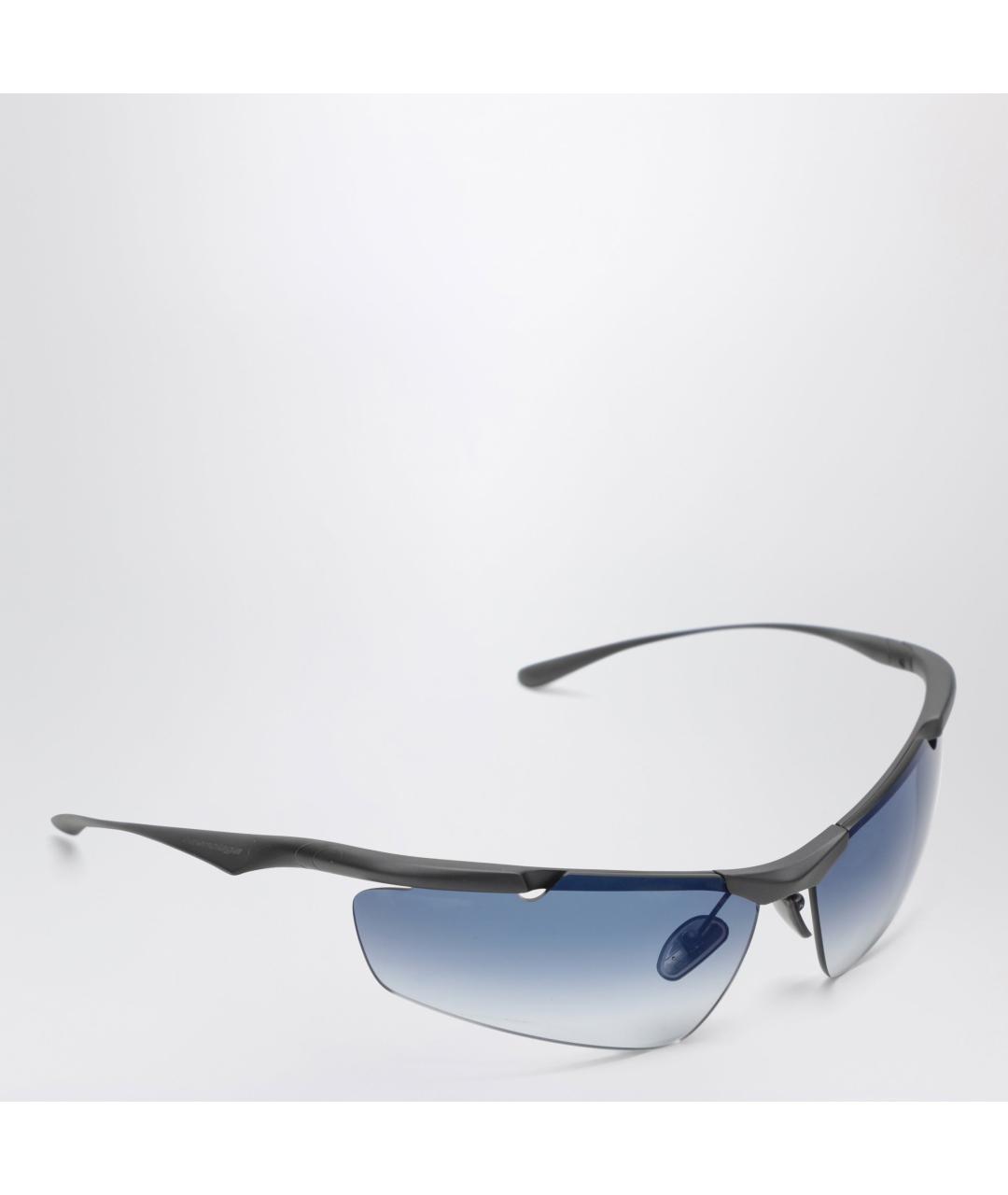 BALENCIAGA Синие металлические солнцезащитные очки, фото 2