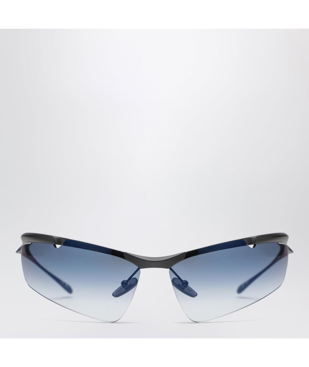 BALENCIAGA Синие металлические солнцезащитные очки, фото 3