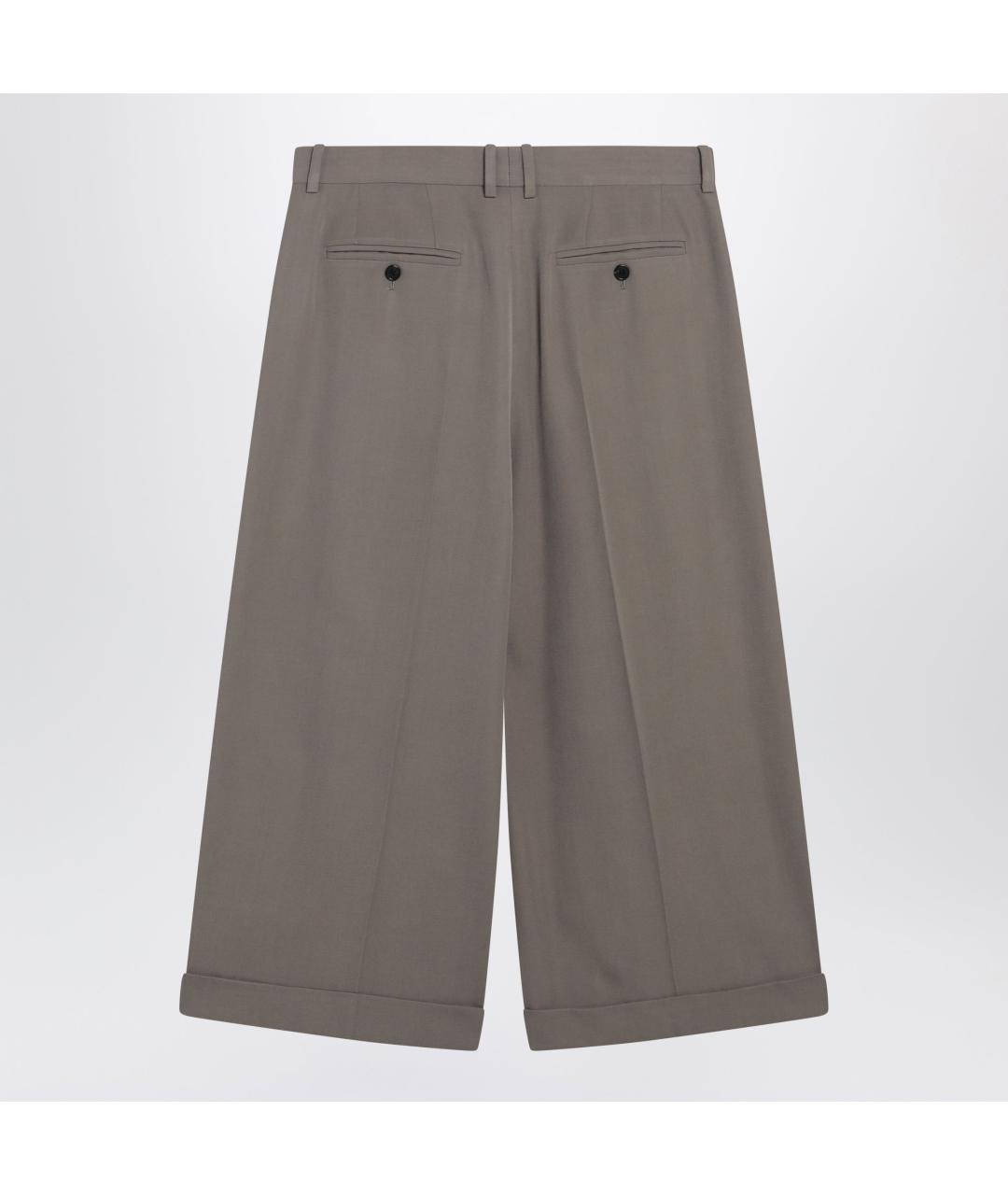 THE ROW Серые шерстяные прямые брюки, фото 2