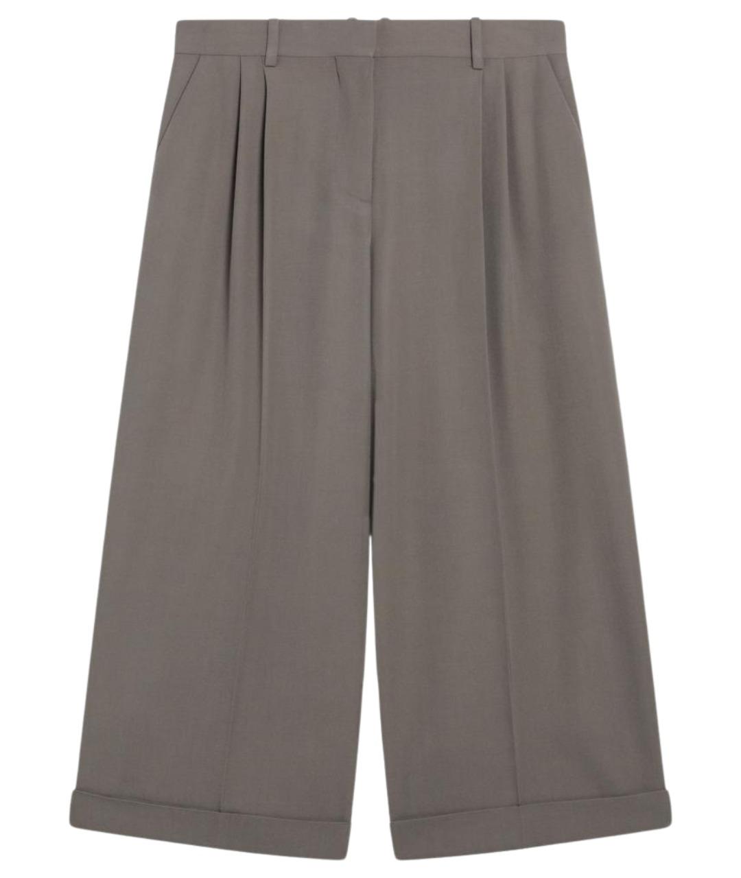 THE ROW Серые шерстяные прямые брюки, фото 1