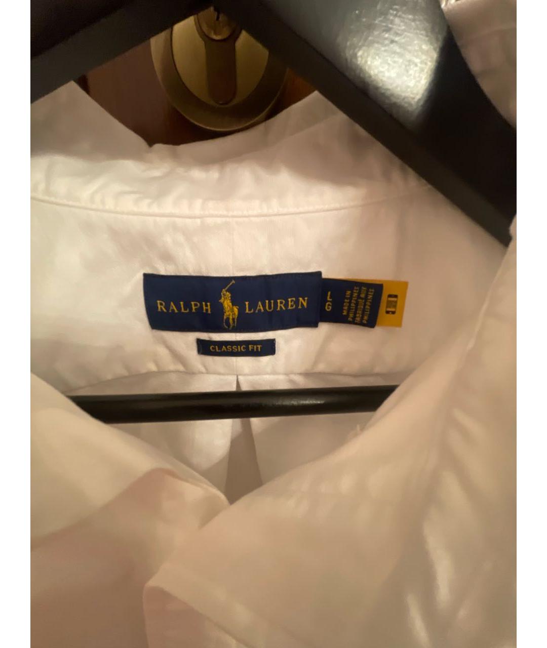 RALPH LAUREN Белая хлопковая кэжуал рубашка, фото 3