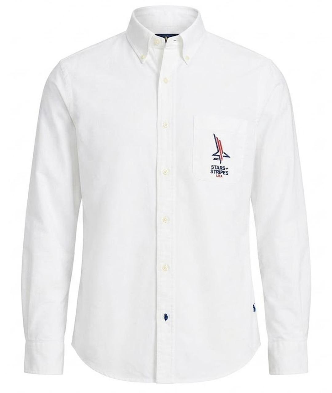 RALPH LAUREN Белая хлопковая кэжуал рубашка, фото 1