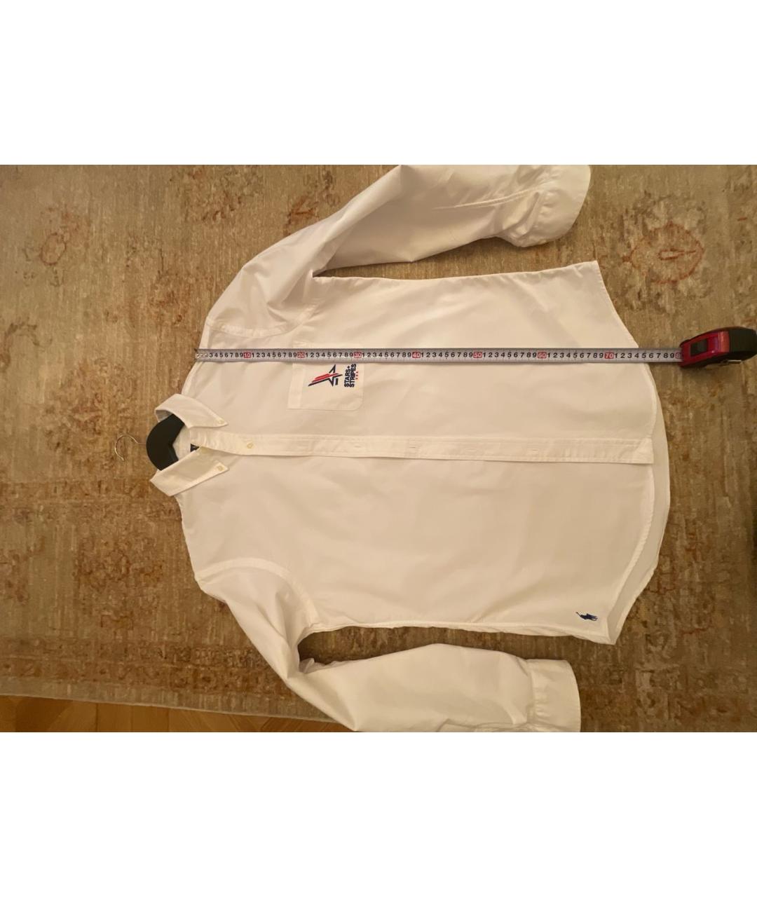 RALPH LAUREN Белая хлопковая кэжуал рубашка, фото 7