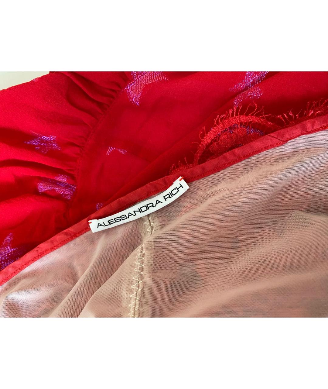 ALESSANDRA RICH Красное полиамидовое коктейльное платье, фото 5