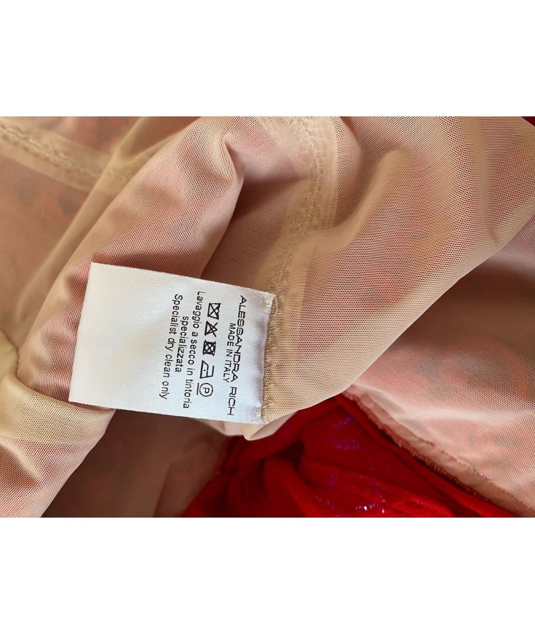 ALESSANDRA RICH Красное полиамидовое коктейльное платье, фото 7