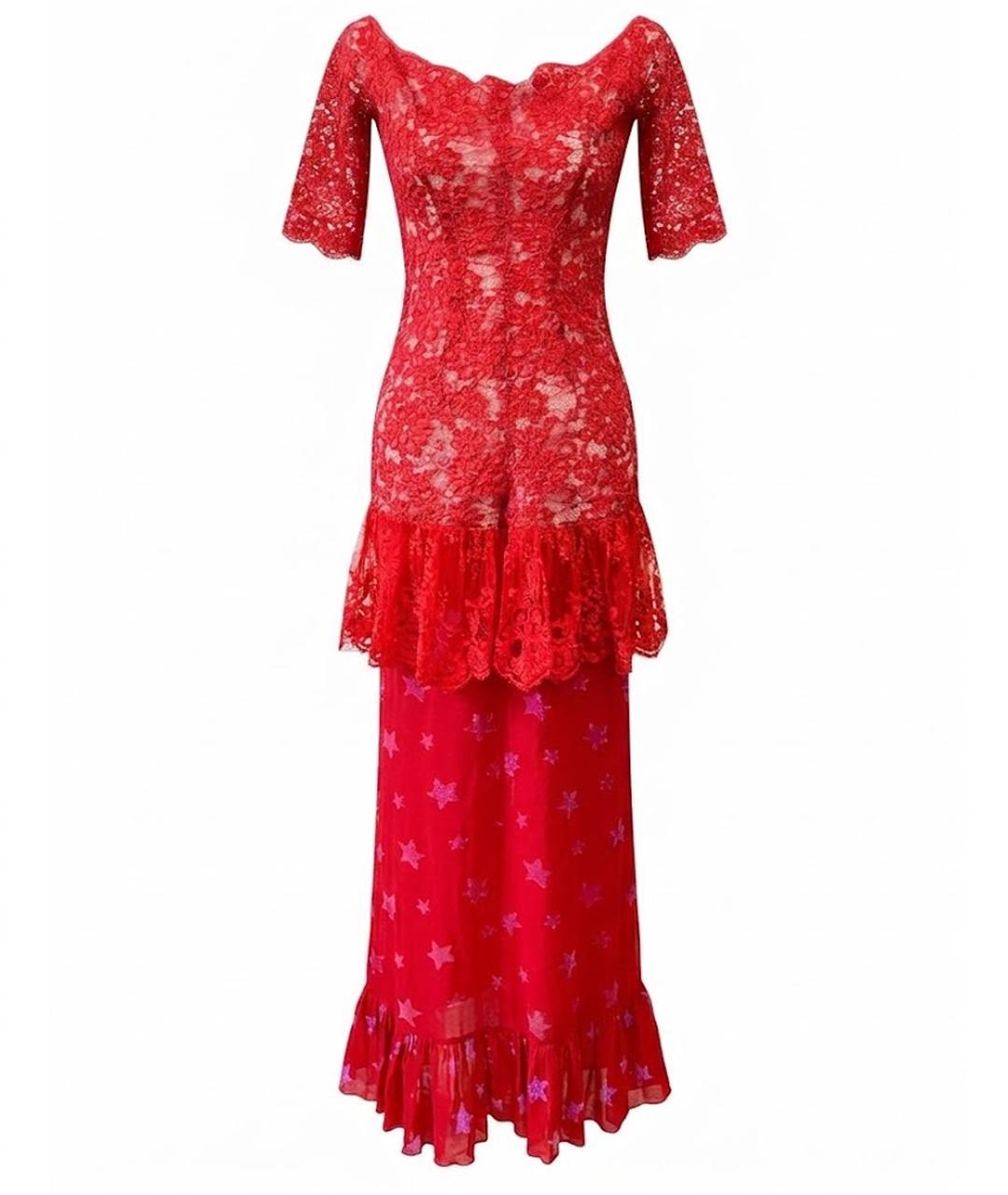 ALESSANDRA RICH Красное полиамидовое коктейльное платье, фото 1