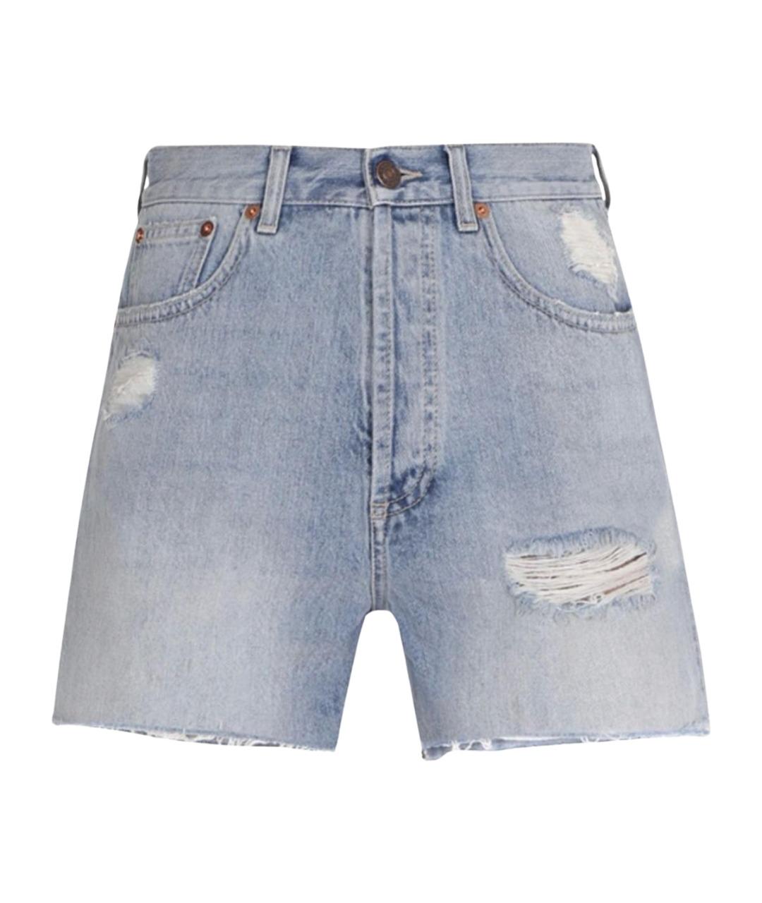 GUCCI Голубые деним шорты, фото 1