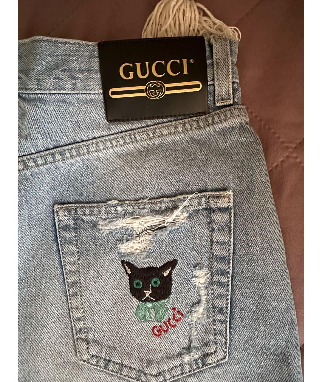 GUCCI Голубые деним шорты, фото 2