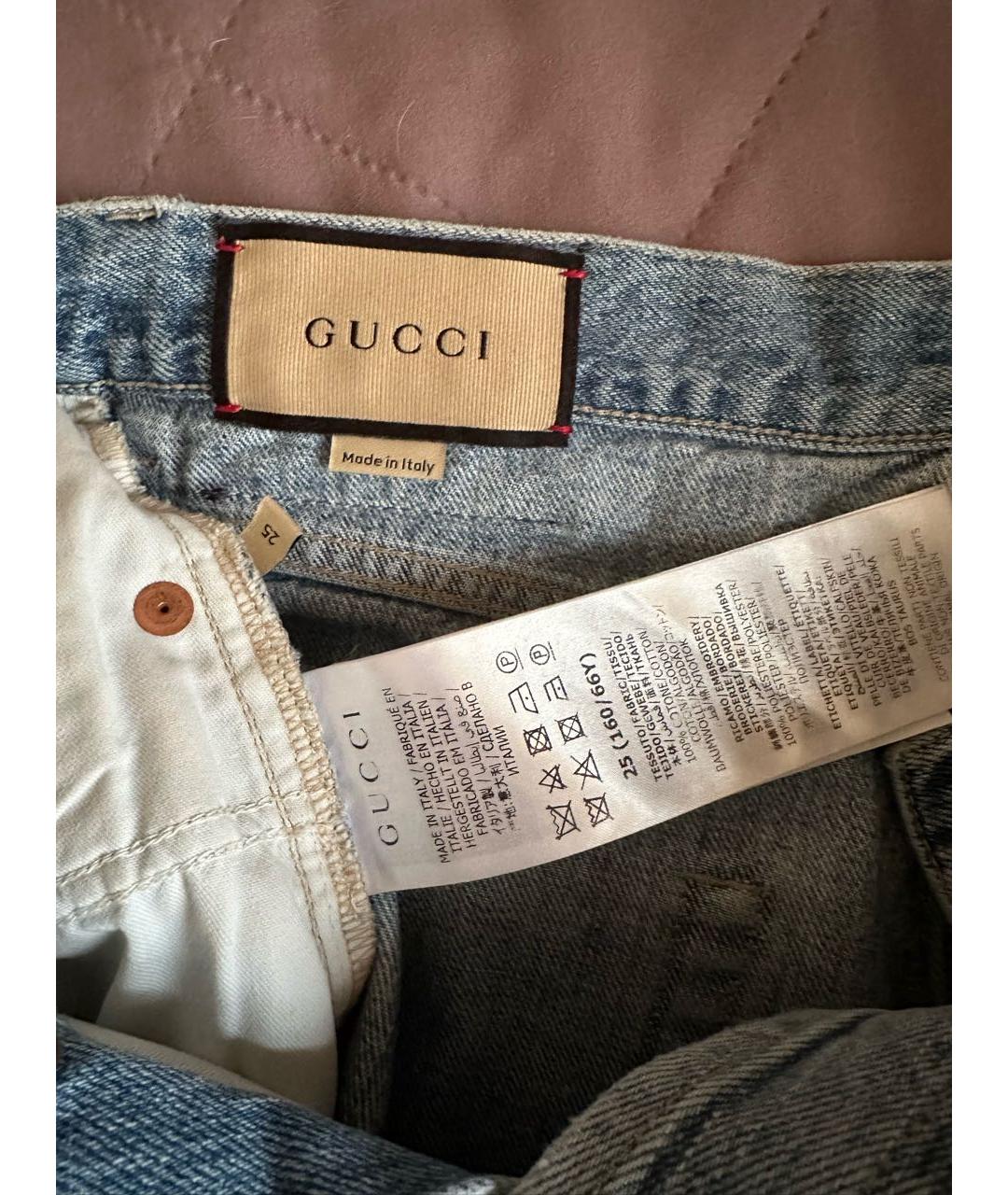 GUCCI Голубые деним шорты, фото 7