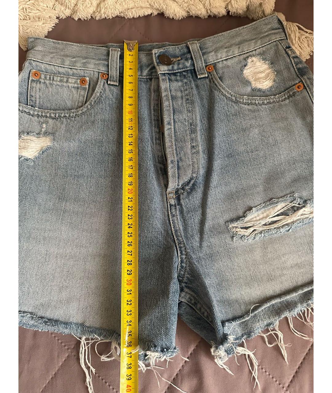 GUCCI Голубые деним шорты, фото 4