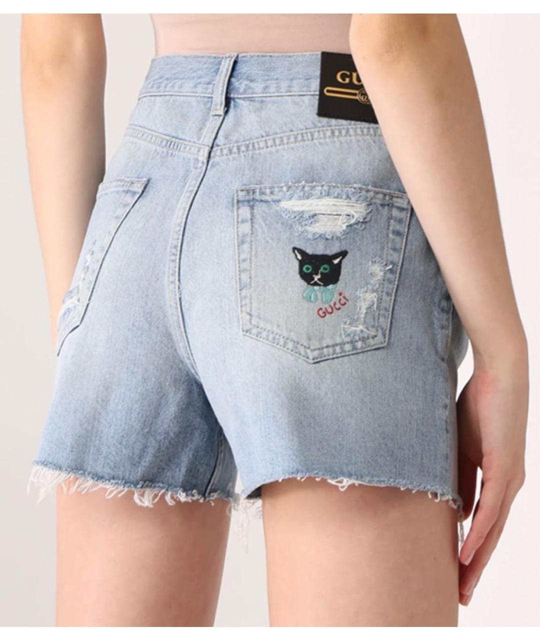 GUCCI Голубые деним шорты, фото 8