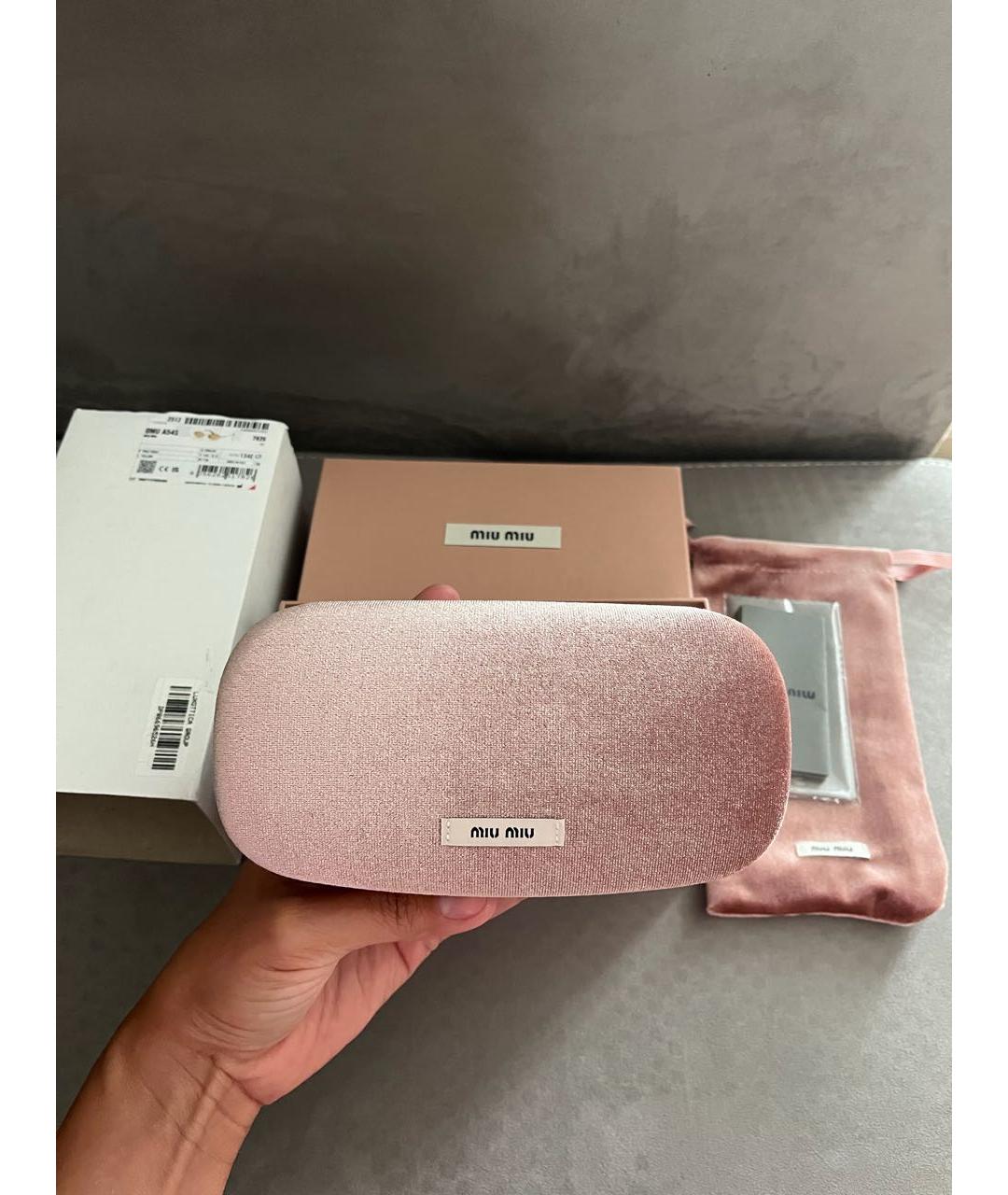 MIU MIU Золотые металлические солнцезащитные очки, фото 2