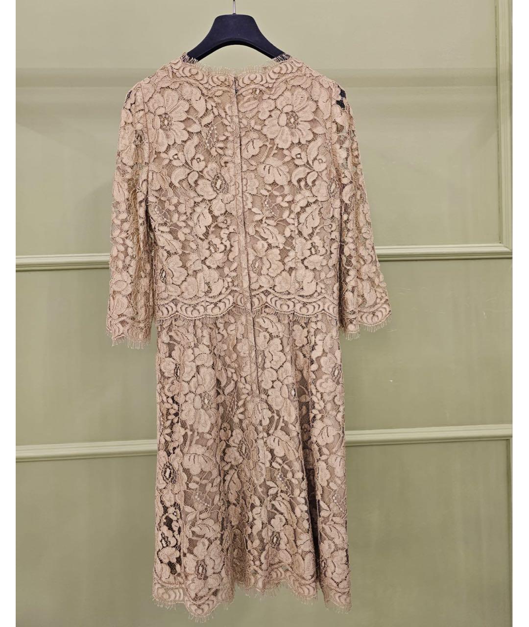 DOLCE&GABBANA Бежевое хлопковое повседневное платье, фото 2