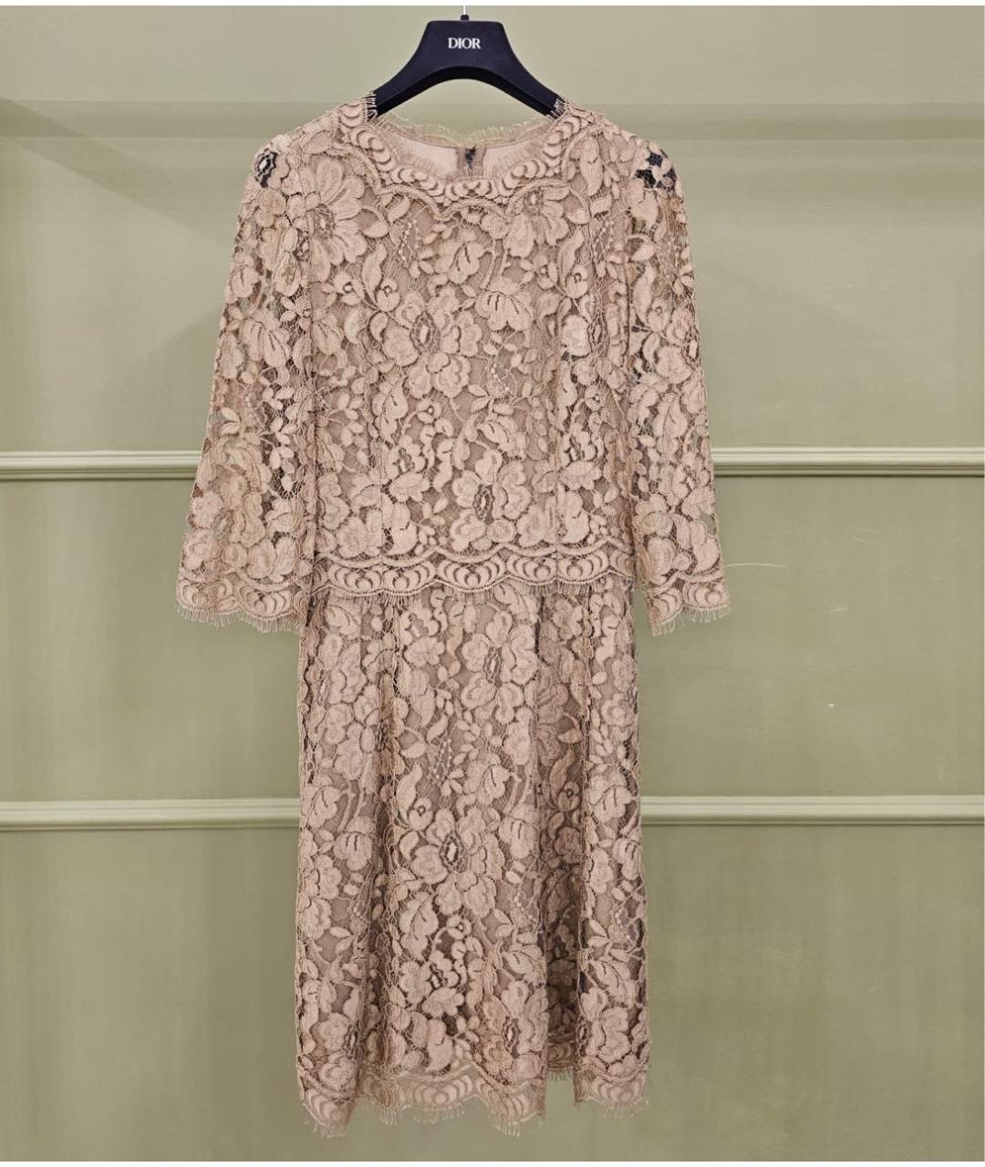 DOLCE&GABBANA Бежевое хлопковое повседневное платье, фото 9