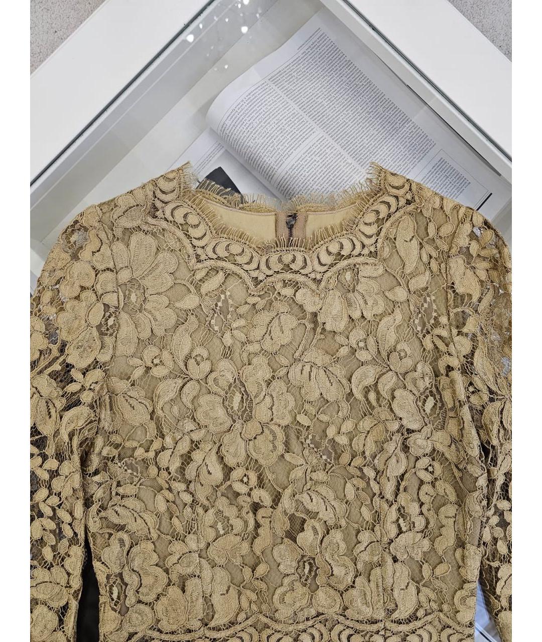 DOLCE&GABBANA Бежевое хлопковое повседневное платье, фото 6