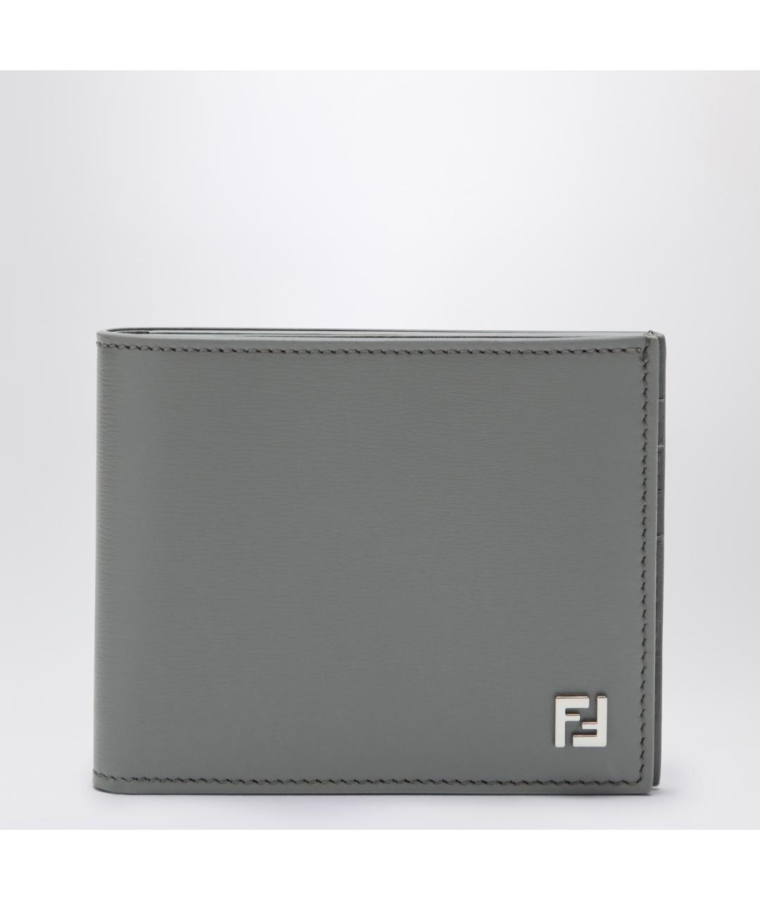 FENDI Серый кожаный кошелек, фото 3