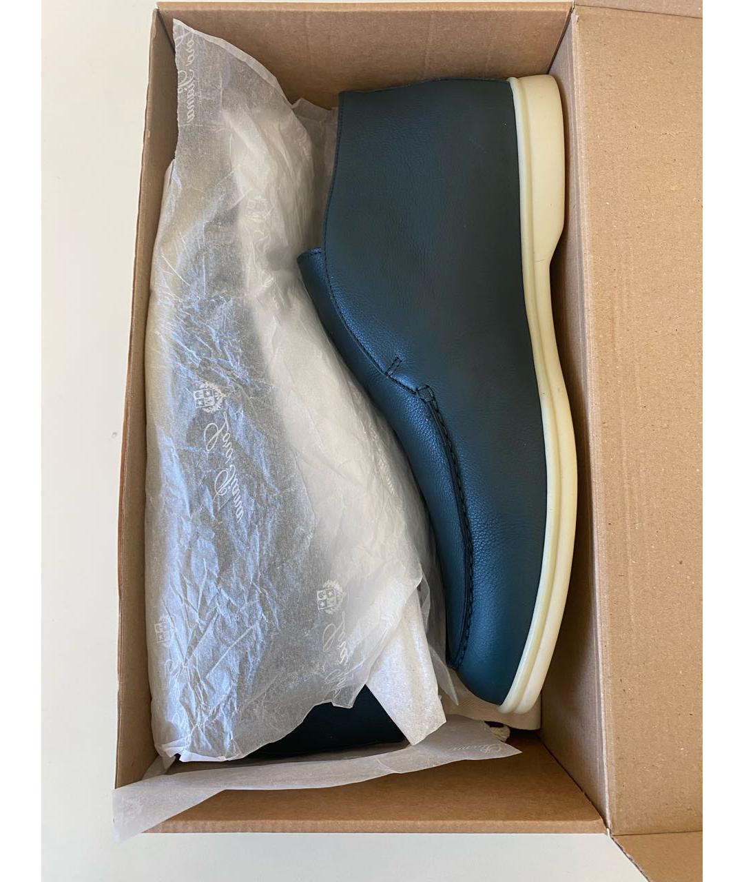 LORO PIANA Зеленые кожаные лоферы, фото 3