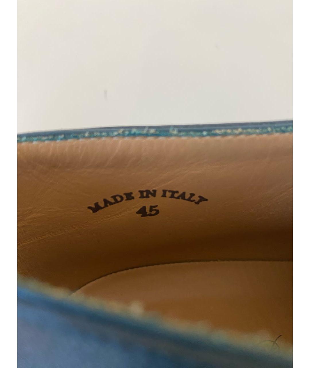 LORO PIANA Зеленые кожаные лоферы, фото 6