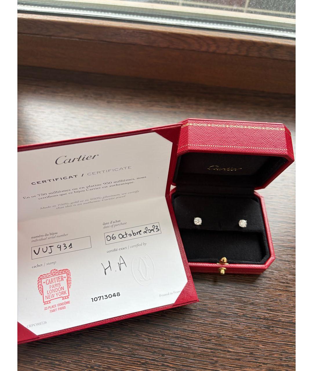 CARTIER Серебряные серьги из белого золота, фото 3