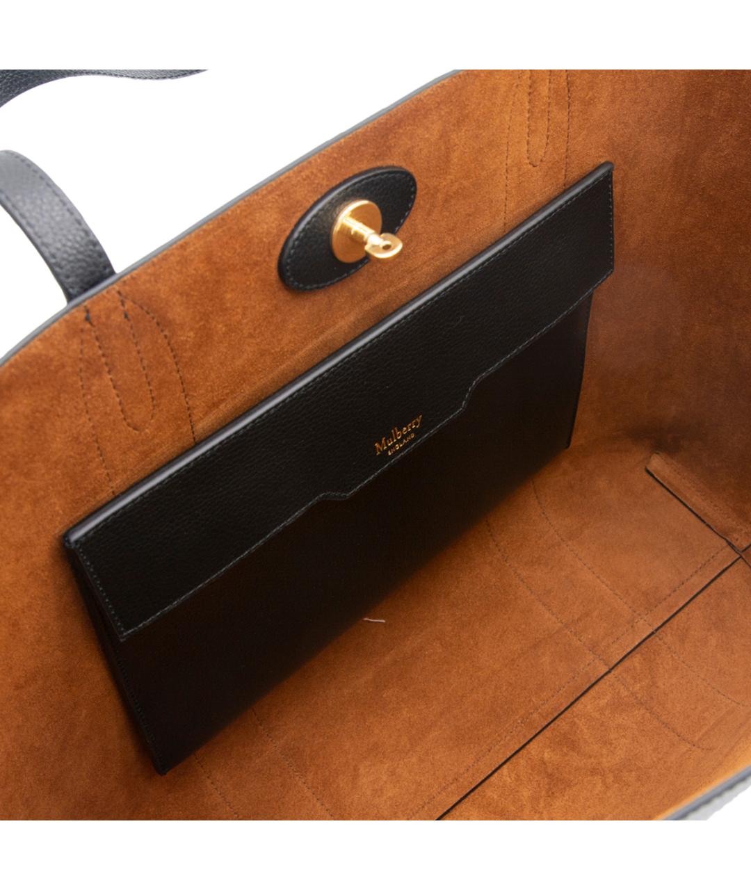 MULBERRY Черная кожаная сумка тоут, фото 4