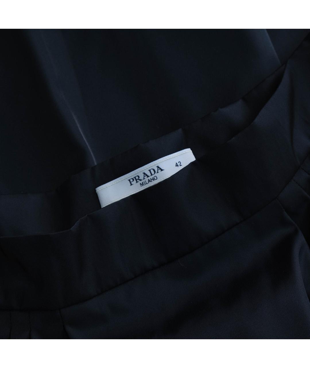 PRADA Черная полиамидовая юбка миди, фото 3