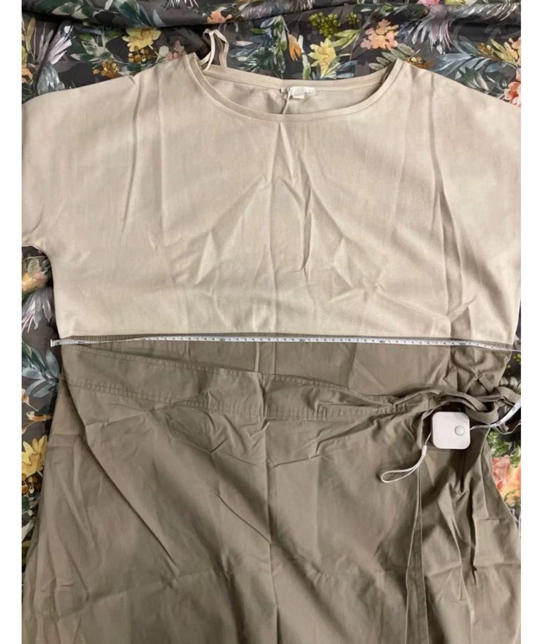 COS Бежевое хлопковое повседневное платье, фото 5