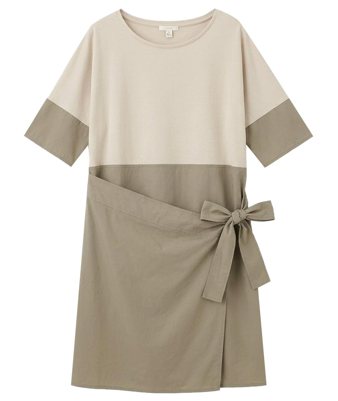 COS Бежевое хлопковое повседневное платье, фото 1