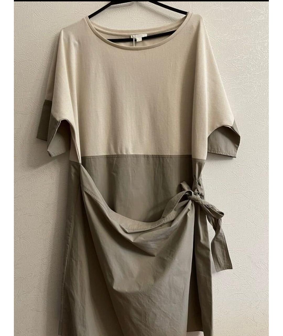 COS Бежевое хлопковое повседневное платье, фото 6