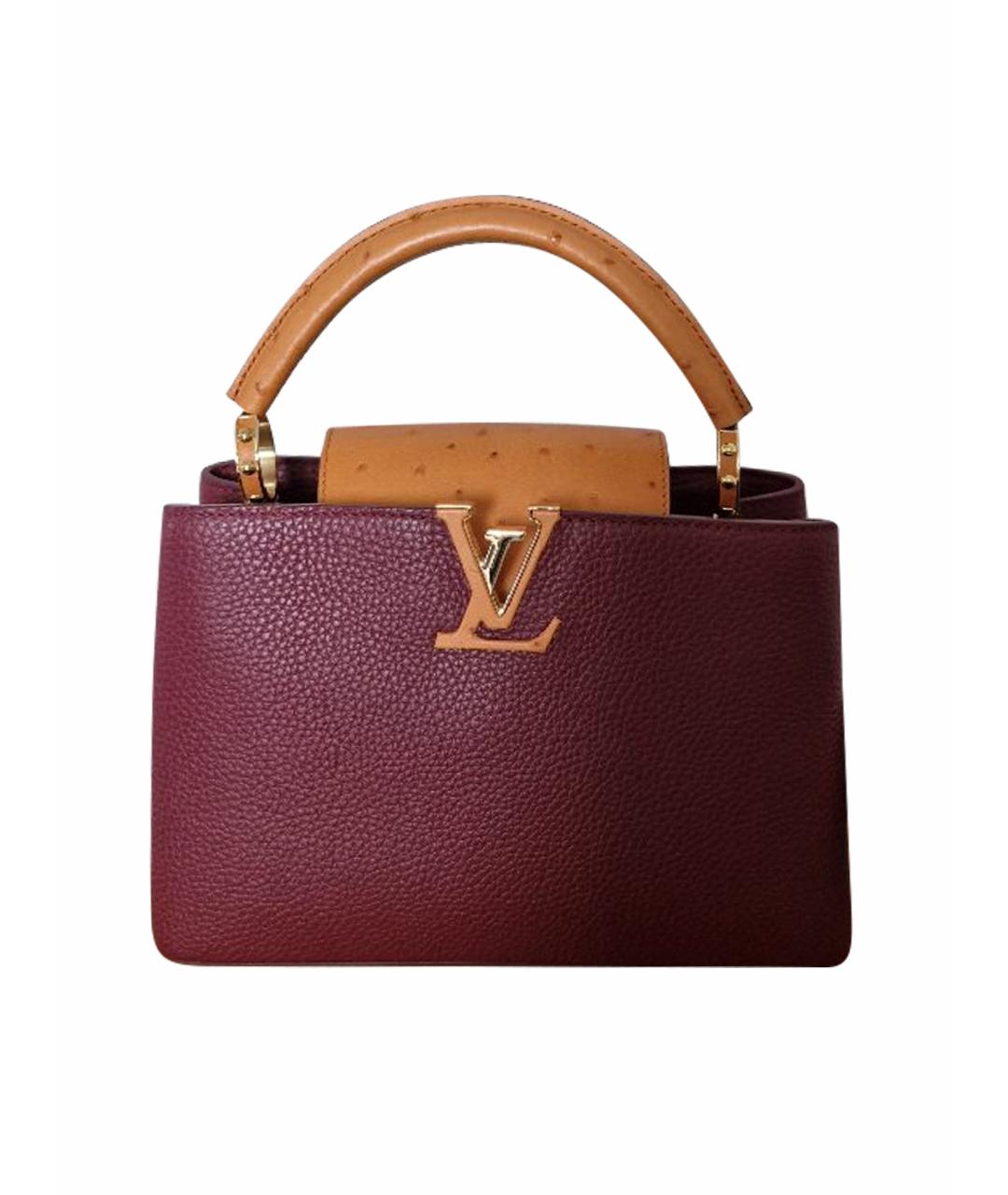 LOUIS VUITTON Бордовая кожаная сумка через плечо, фото 1