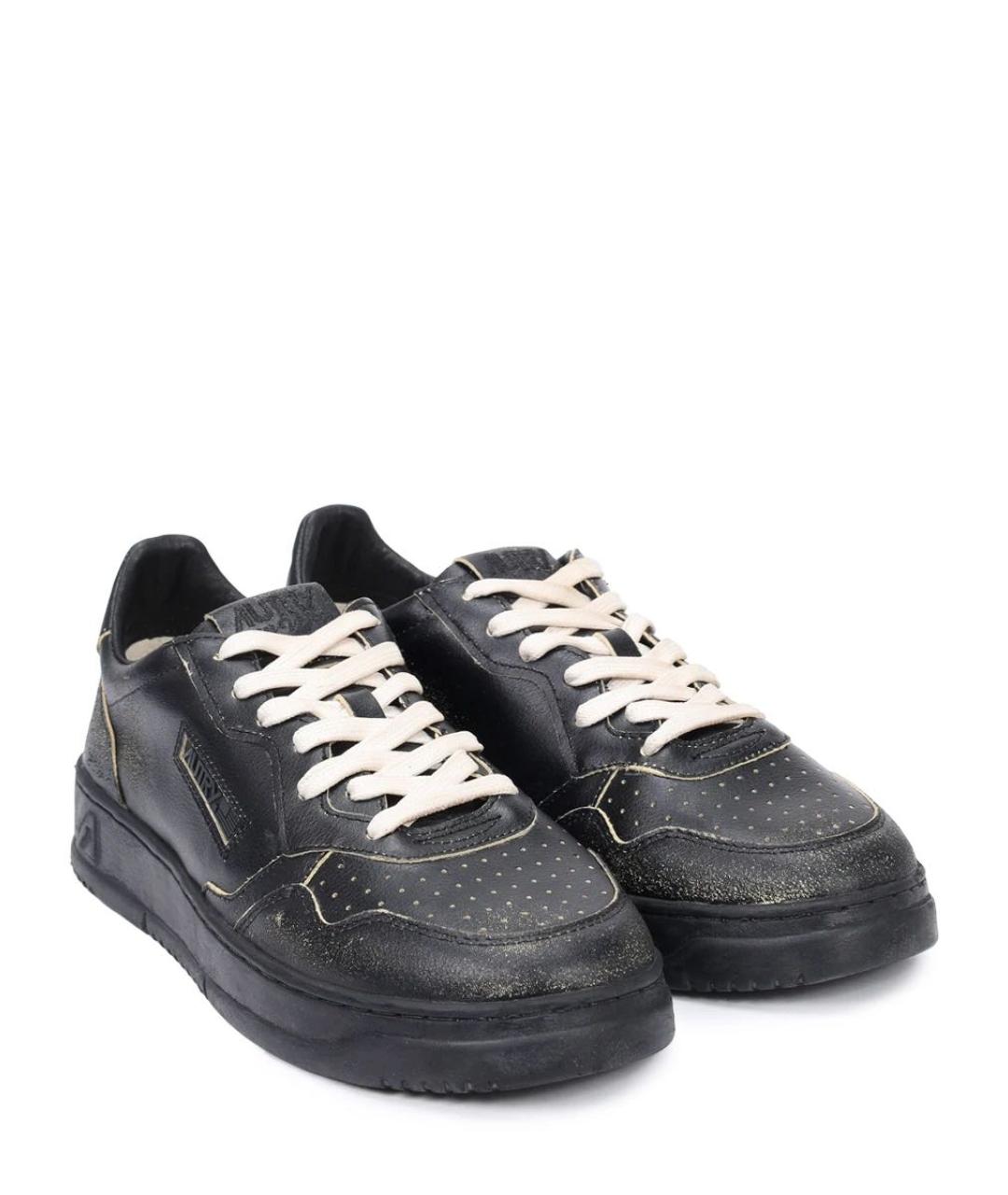 AUTRY Черные кожаные низкие кроссовки / кеды, фото 2