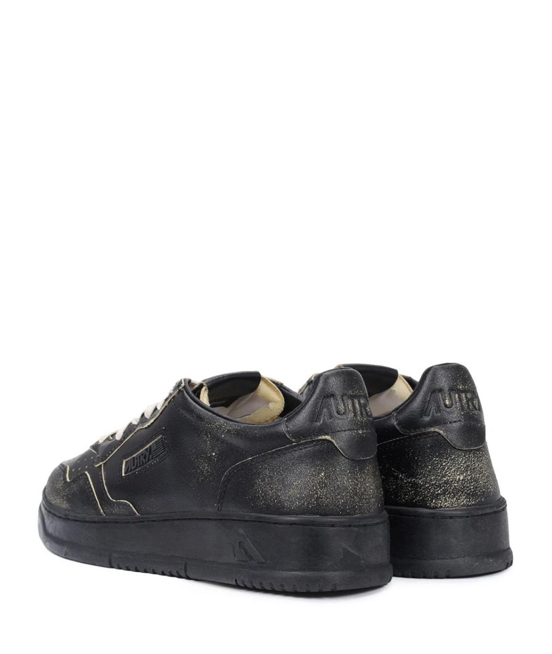 AUTRY Черные кожаные низкие кроссовки / кеды, фото 3