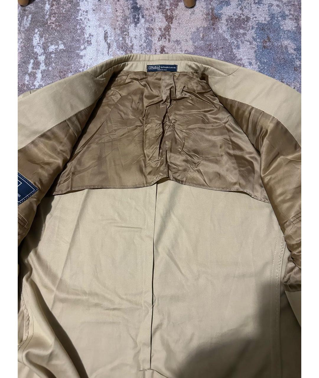 POLO RALPH LAUREN Бежевый хлопковый пиджак, фото 3