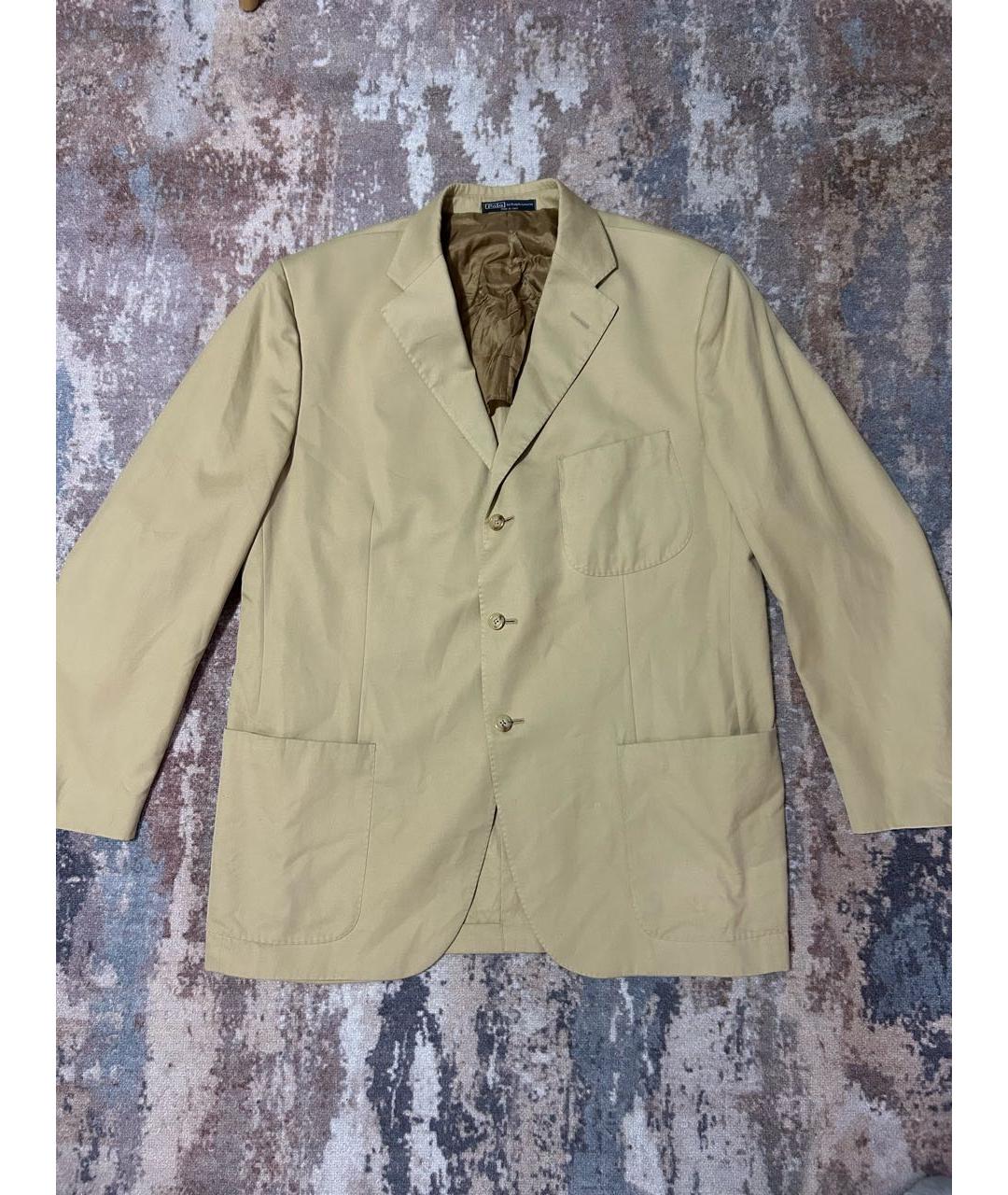POLO RALPH LAUREN Бежевый хлопковый пиджак, фото 8