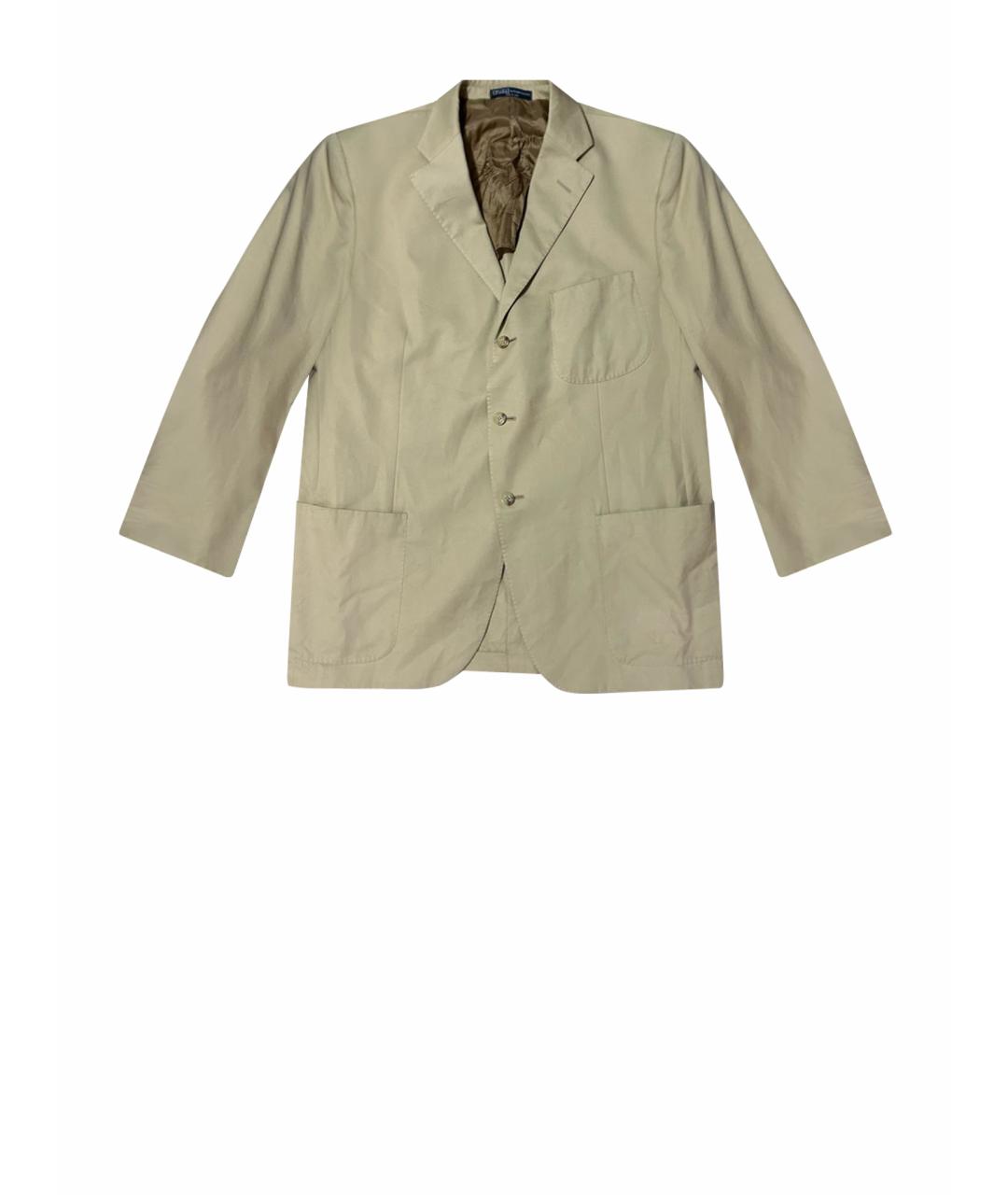 POLO RALPH LAUREN Бежевый хлопковый пиджак, фото 1