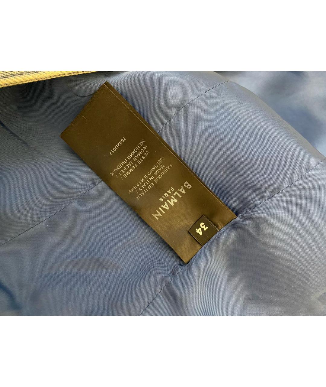 BALMAIN Голубой твидовый жакет/пиджак, фото 6