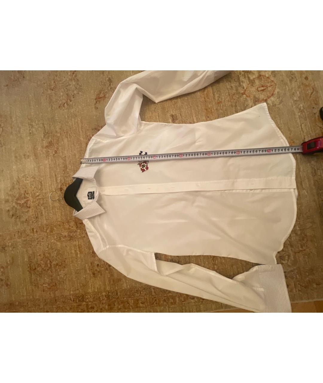 DOLCE&GABBANA Белая хлопковая классическая рубашка, фото 6