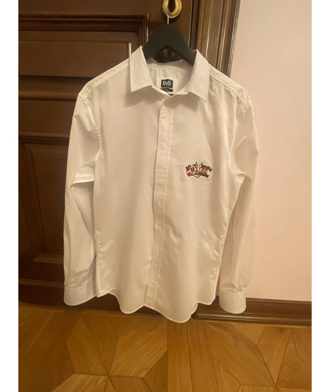 DOLCE&GABBANA Белая хлопковая классическая рубашка, фото 8
