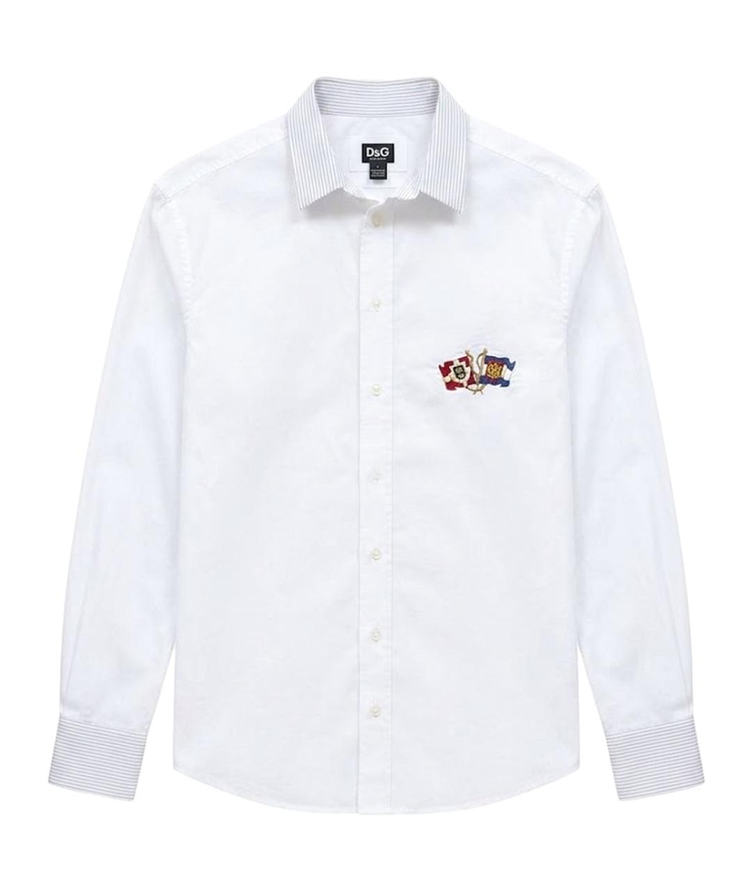 DOLCE&GABBANA Белая хлопковая классическая рубашка, фото 1