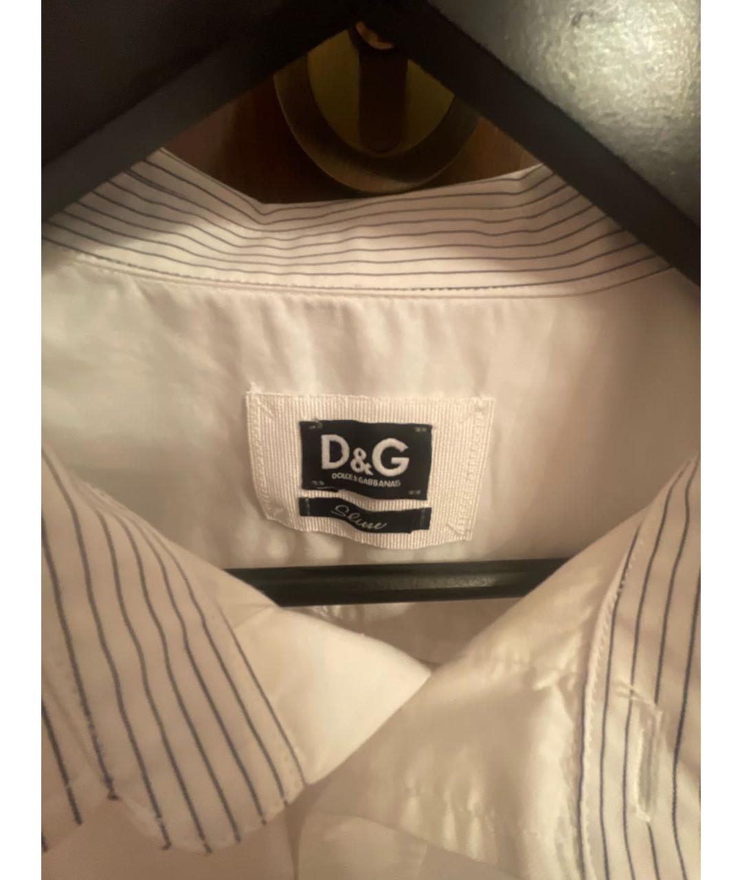 DOLCE&GABBANA Белая хлопковая классическая рубашка, фото 3