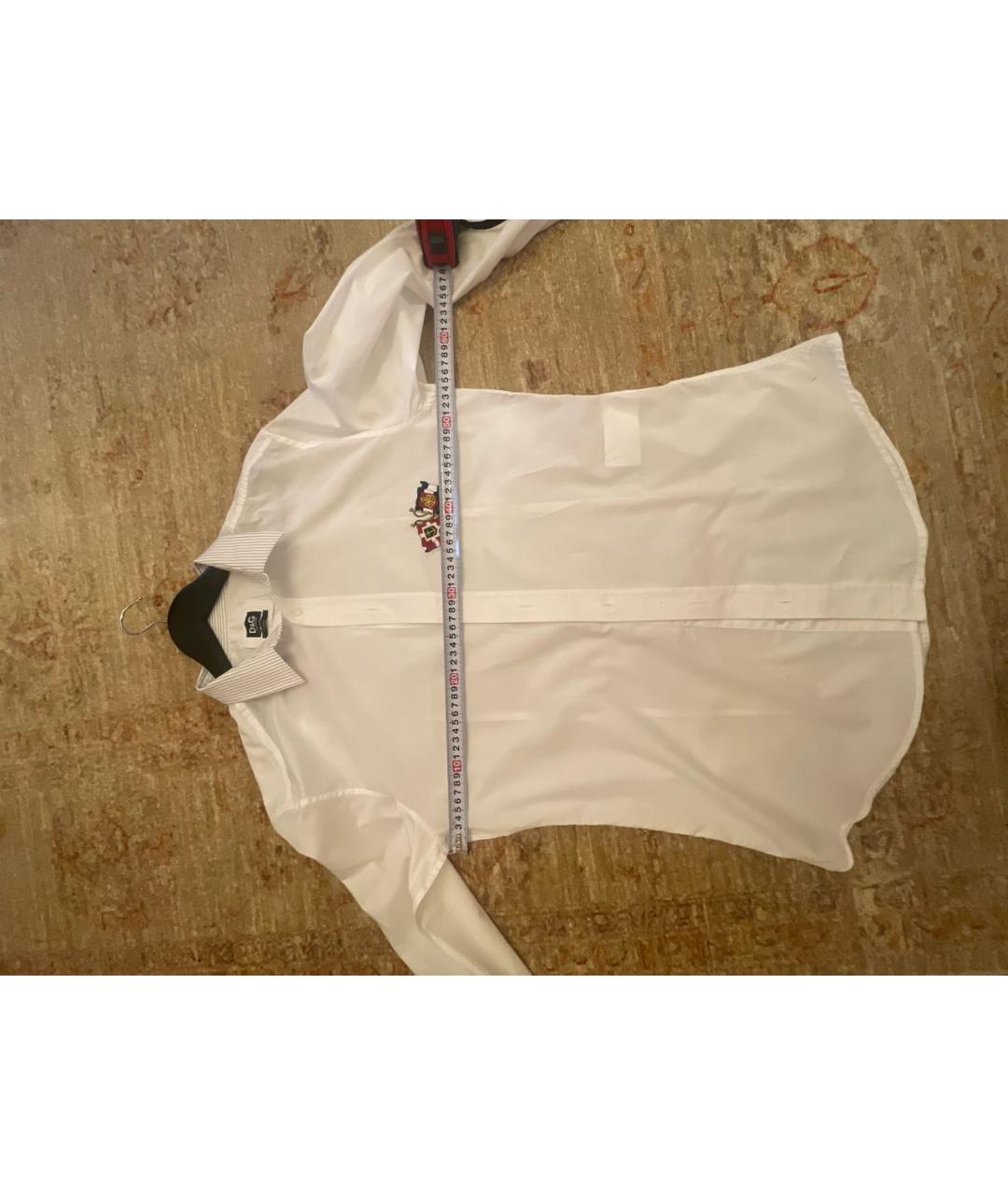 DOLCE&GABBANA Белая хлопковая классическая рубашка, фото 7