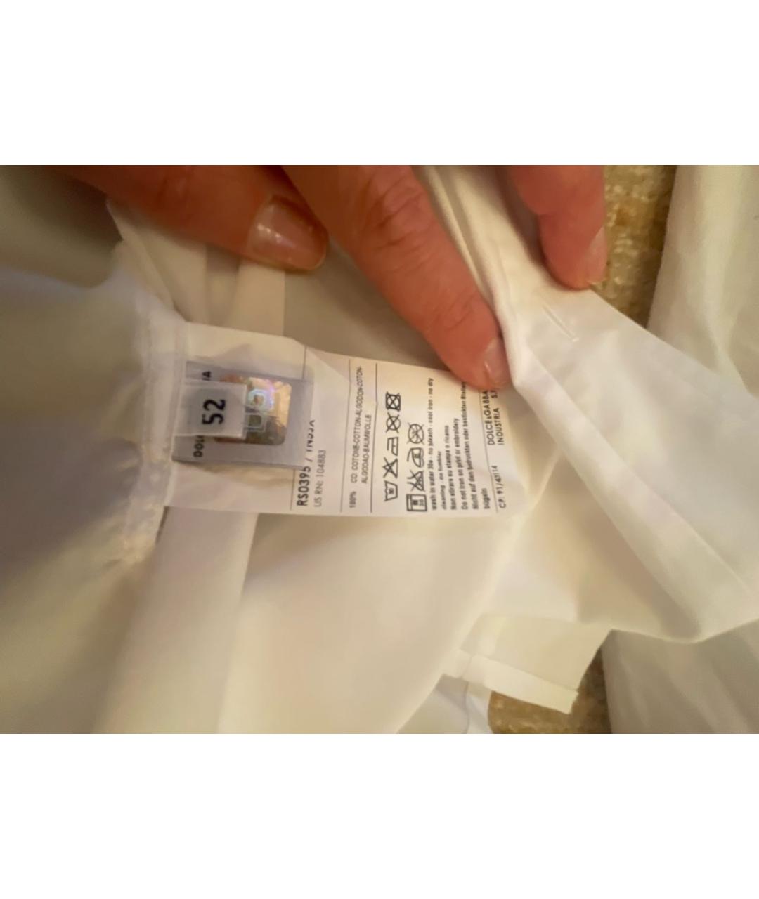 DOLCE&GABBANA Белая хлопковая классическая рубашка, фото 5